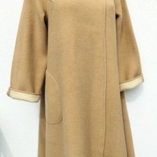 WETHERALL  MADE IN ENGLAND  - WEŁNIANY  DWUSTRONNY PŁASZCZ PELERYNOWY