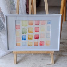 Akwarela w ramie "Geometria koloru" 31*21 cm