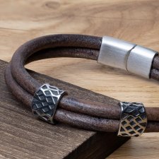 Męska Bransoletka Skórzana STONEBARK