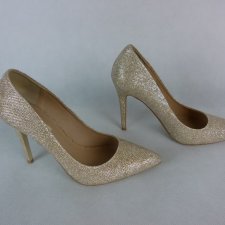 Dorothy Perkins metalizowane złote czółenka szpilki 6 / 39