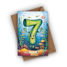 KARTKA NA SIÓDME URODZINY- 7 LAT