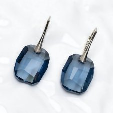 Srebrne kolczyki z kryształem Swarovski Denim Blue
