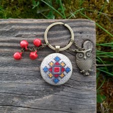 Brelok z haftem łemkowskim