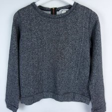 H&M bluzka melanż dzianinka zip / XS