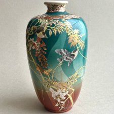 Obiekt Muzealny! ❤ Antique Japanese Bird Vase ❤ Wazon, dawna sztuka rzemiosła Japonii
