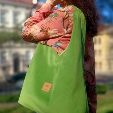 Welurowa torba Hobo Bonita Zielone Jabłuszko