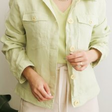 Seledynowa lniana kurtka 40/42