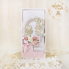 Kartka komunijna pamiątka pierwszej komunii świętej "PinkRoses1" GOTOWA