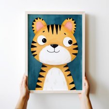 Plakat dla dzieci kolorowy Tygrysek  - format 30x40 cm