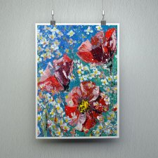 Maki na niebieskim tle - Plakat