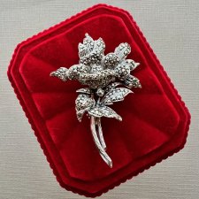 Kwiatowa broszka, lata 50-te XXw. ❀ڿڰۣ❀ Srebro próby 925