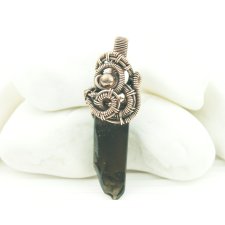 Kwarc dymny wisiorek wire wrapping