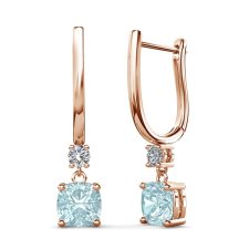 Srebrne Kolczyki z Naturalnym Kamieniem Topaz 1,25 karata Sky Blue III
