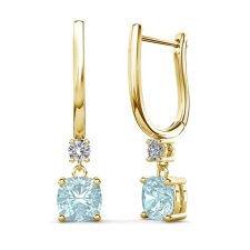 Srebrne Kolczyki z Naturalnym Kamieniem Topaz 1,25 karata Sky Blue II