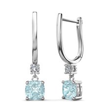 Srebrne Kolczyki z Naturalnym Kamieniem Topaz 1,25 karata Sky Blue I