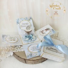 Exploding box komunijny, kartka na komunię, pamiątka "Hydrangea" GOTOWY