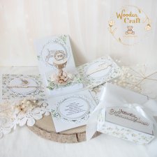 Exploding box komunijny, kartka na komunię, pamiątka "WhiteRoses 2" GOTOWY