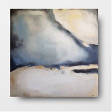 Abstrakcja ze złotem - 60/60 cm -obraz akrylowy