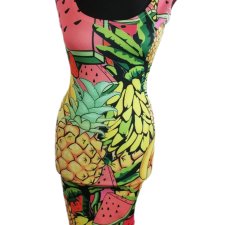 Kolorowa sukienka na lato Avant Garde Owoce ananas arbuz