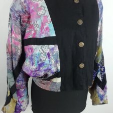 Vintage Bomberka  print wiosna lato kolorowa Unikat