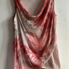 Silk i viscosa - made in Italy  - oryginalna asymetryczna zwiewna bluzka