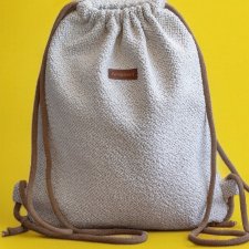 Jasny workoplecak basic z plecionki ecru