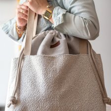 Duża torba z kominem w kolorze ecru