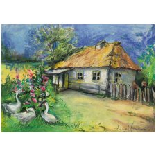 Wiejski widoczek...Sucha pastel