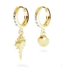 kolczyki CRYSTAL SEA- srebro złocone 24K