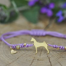 Basenji - bransoletka z psem, srebro 925 pozłacane