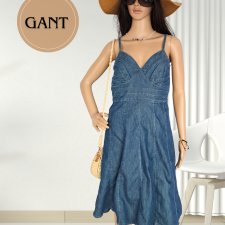 Granatowa sukienka jeansowa midi, Gant, r.M