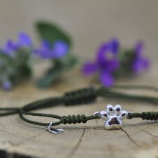 Łapa / Łapka psia / kocia - bransoletka, srebro 925