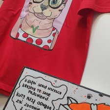BOX PREZENTOWY T-Shirt Kotka Vegan PinUp rozmiar M