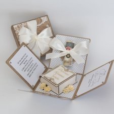 Pamiątka pierwszej Komunii Świętej exploding box kartka 3d