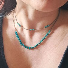 INDIAŃSKI CHOKER - TURKUSY I SREBRO