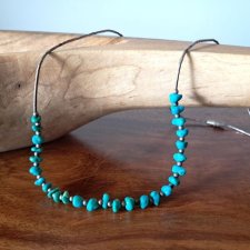INDIAŃSKI CHOKER - SREBRO I TURKUSY