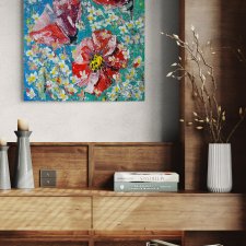 Maki na niebieskim tle - Giclee