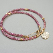 Turmaliny różowe /choker/ vol. 37 - naszyjnik - Szlachetna kolekcja