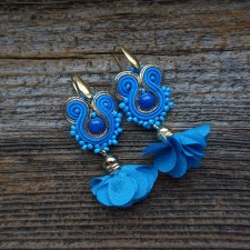 Lazurowe klipsy soutache