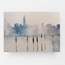 Miasto -  akwarela formatu A5