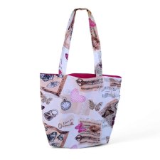 Torba na zakupy shopperka koty ekologiczna torba zakupowa na ramię bawełniana torba nuty retro