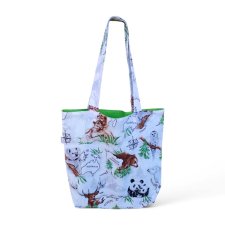 Torba na zakupy shopperka ekologiczna torba zakupowa na ramię bawełniana torba zoo mapa
