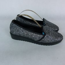 Coura mokasyny srebrno czarne 37 23,5 cm