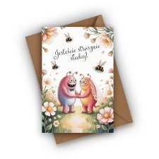 KARTKA ŚLUBNA- JESTEŚCIE STRASZNIE SŁODCY!