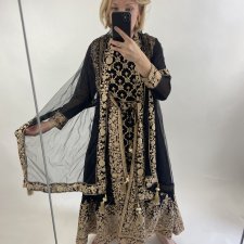 indyjski zestaw sukienka+narzutka+dupatta