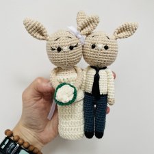 Młoda Para króliczki maskotki ślubne prezent handmade