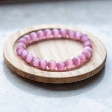 Różowa bransoletka kocie oko