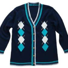 Kardigan vintage w romby argyle