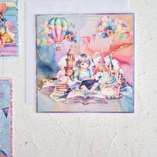 Kolorowa kartka handmade "Tęczowe Marzenie" - na urodziny, prezent dla dziewczynki