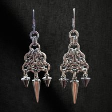 Kolczyki chainmaille z kolcami ze stali chirurgicznej wodoodporne punk
